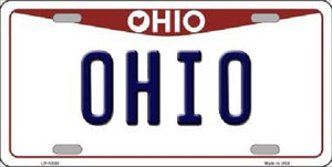 Ohio Background Novelty Metal License Plate