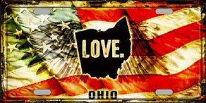 Ohio Love Novelty Metal License Plate