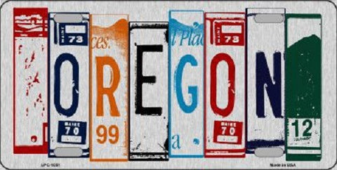 Oregon License Plate Art Brushed Aluminum Metal Novelty License Plate