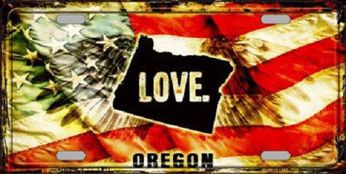 Oregon Love Novelty Metal License Plate