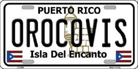 Orocovis Puerto Rico Metal Novelty License Plate