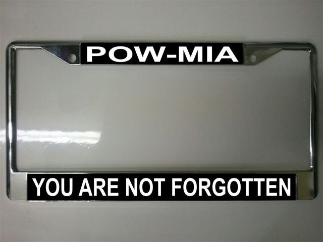 POW MIA Chrome License Plate Frame