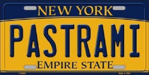 Pastrami New York Background Novelty Metal Novelty License Plate