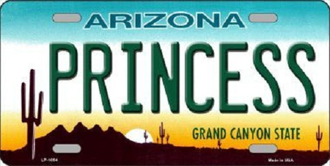 Princess Arizona Novelty Metal License Plate