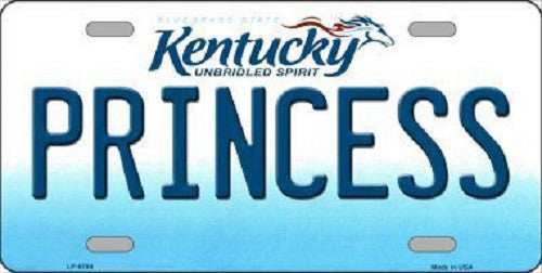 Princess Kentucky Novelty Metal License Plate