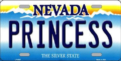 Princess Nevada Background Novelty Metal License Plate