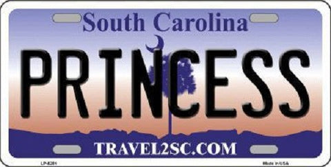 Princess South Carolina Novelty Metal License Plate