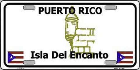 Puerto Rico Novelty Background Metal License Plate