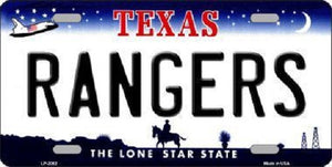 Rangers Texas State Background Novelty Metal License Plate