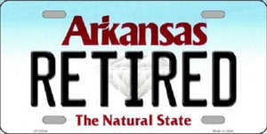 Retired Arkansas Background Novelty Metal License Plate