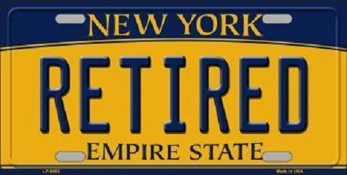Retired New York Background Novelty Metal License Plate