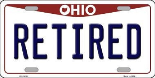 Retired Ohio Background Novelty Metal License Plate