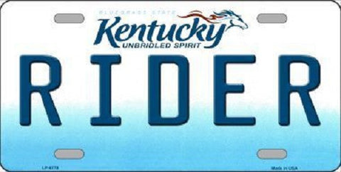 Rider Kentucky Novelty Metal License Plate