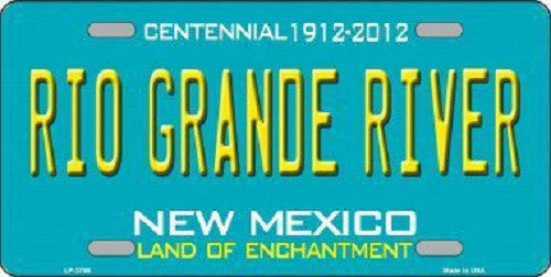 Rio Grande River New Mexico Teal Novelty Metal License Plate