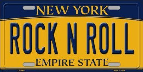 Rock N Roll New York Background Novelty Metal License Plate