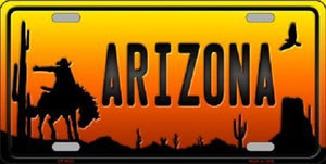 Rodeo Arizona Scenic Background Novelty Metal License Plate