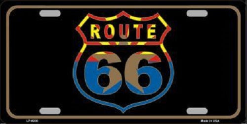 Route 66 Logo Arizona Flag Metal Novelty License Plate
