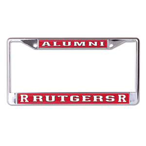 Rutgers University Alumni On Red Chrome License Plate Frame