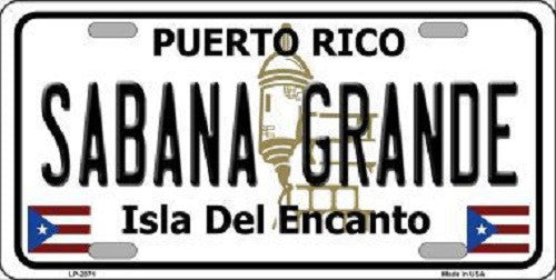 Sabana Grande Puerto Rico Metal Novelty License Plate
