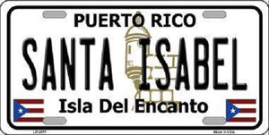 Santa Isabel Puerto Rico Metal Novelty License Plate