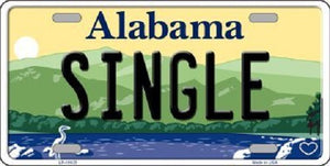 Single Alabama Background Novelty Metal License Plate