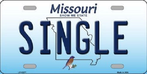 Single Missouri Background Novelty Metal License Plate