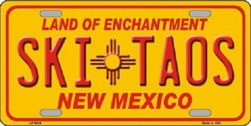 Ski Taos Yellow New Mexico Novelty License Plate
