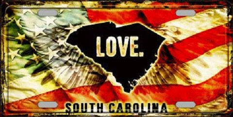 South Carolina Love Novelty Metal License Plate