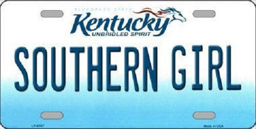 Southern Girl Kentucky Novelty Metal License Plate