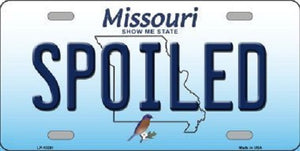 Spoiled Missouri Background Novelty Metal License Plate