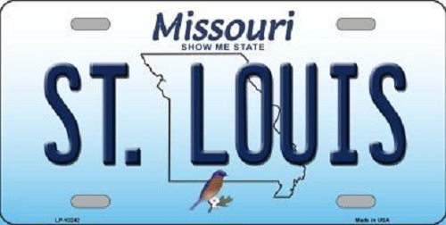 St Louis Missouri Background Novelty Metal License Plate