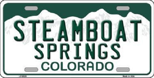 Steamboat Springs Colorado Background Novelty Metal License Plate