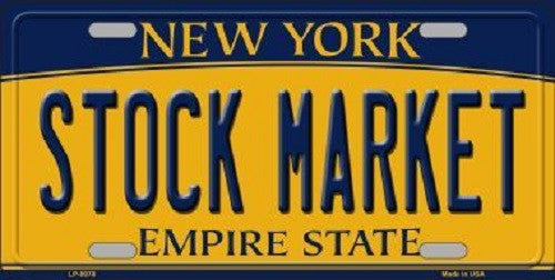 Stock Market New York Background Novelty Metal License Plate