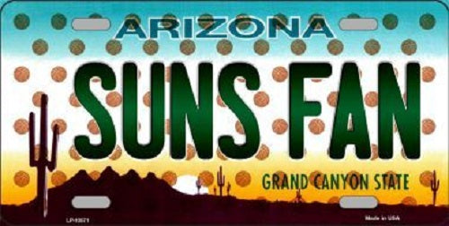 Suns Fan Arizona Background Novelty Metal License Plate