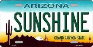 Sunshine Arizona Metal Novelty License Plate