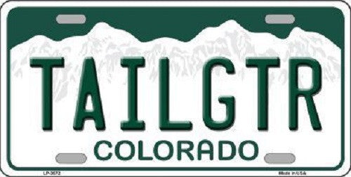 Tailgtr Colorado Novelty Metal License Plate