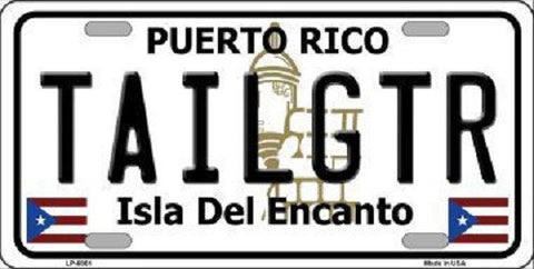 Tailgtr Puerto Rico Metal Novelty License Plate