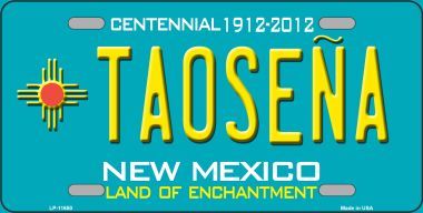 Taosena Teal New Mexico Novelty License Plate
