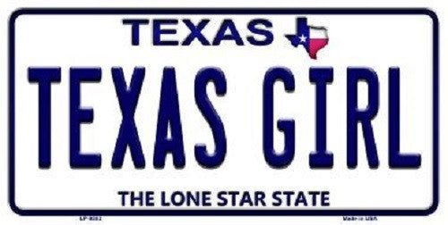 Texas Girl Texas Background Novelty Metal License Plate