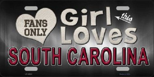 This Girl Loves South Carolina Novelty Metal License Plate