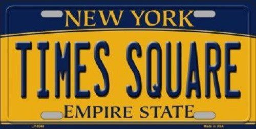 Times Square New York Background Novelty Metal License Plate