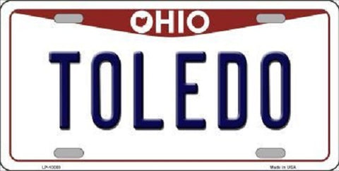 Toledo Ohio Background Novelty Metal License Plate