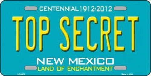 Top Secret New Mexico Novelty Metal License Plate