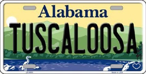 Tuscaloosa Alabama Background Novelty Metal License Plate