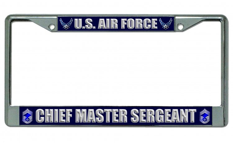 U.S. Air Force Chief Master Sergeant Photo License Plate Frame
