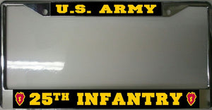 U.S. Army 25th Infantry Chrome License Plate Frame