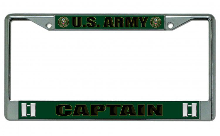 U.S. Army Captain Chrome License Plate Frame