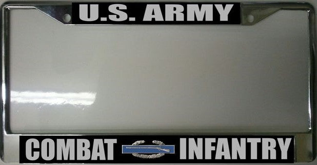 U.S. Army Combat Infantry Chrome License Plate Frame