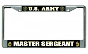 U.S. Army Master Sergeant Chrome License Plate Frame