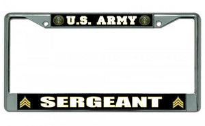 U.S. Army Sergeant Chrome License Plate Frame